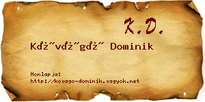 Kővágó Dominik névjegykártya